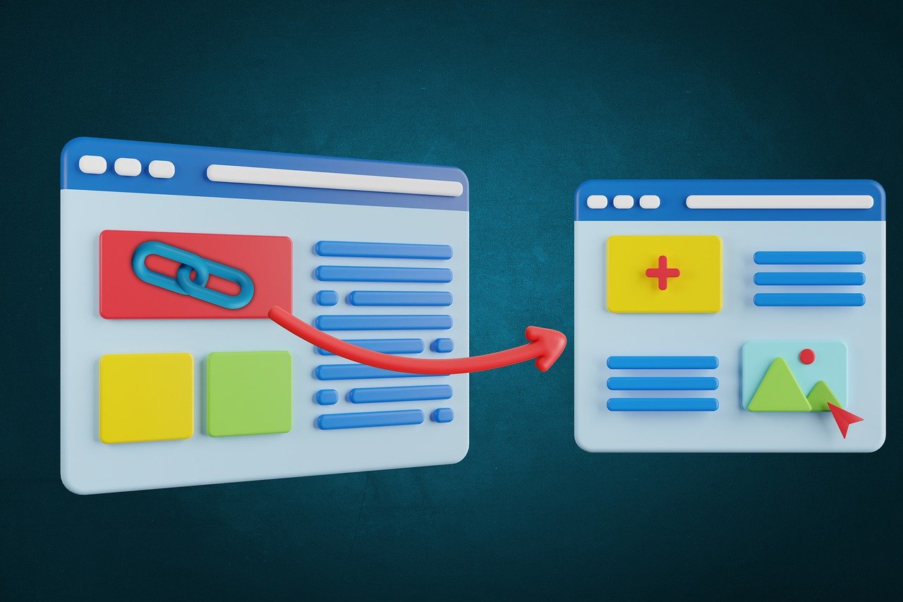 The image illustrates two separate pages or documents that are linked or connected together using a backlink.